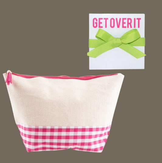 Gift Set: Memo Pad and Gingham Bag
